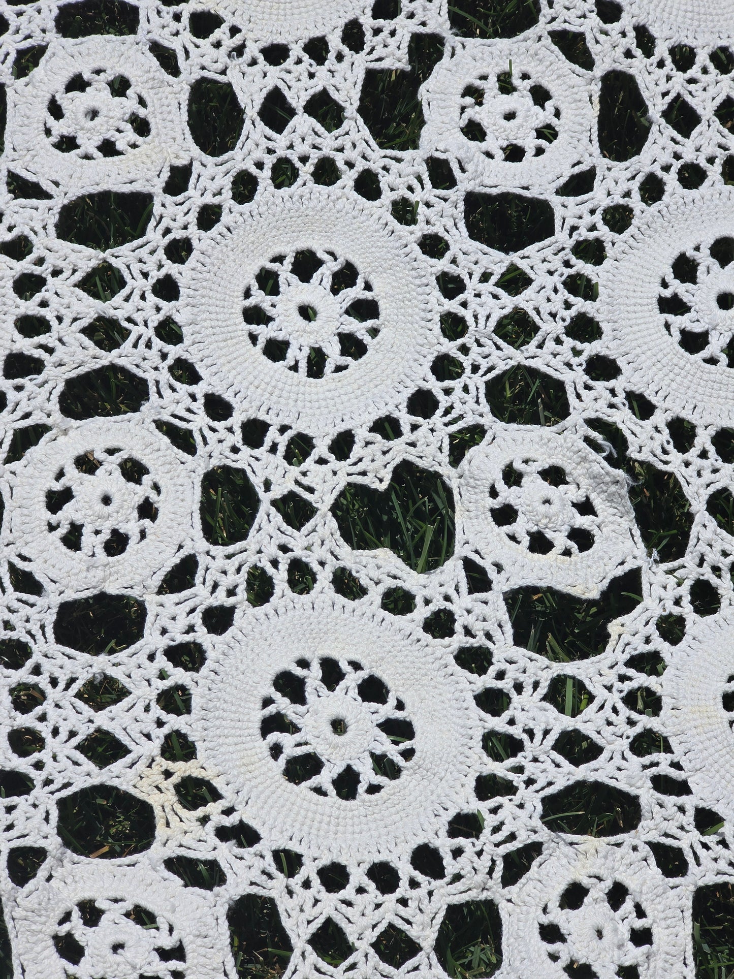 Vintage - Crocheted Tablecloth - 63" x 78" - Home Decor