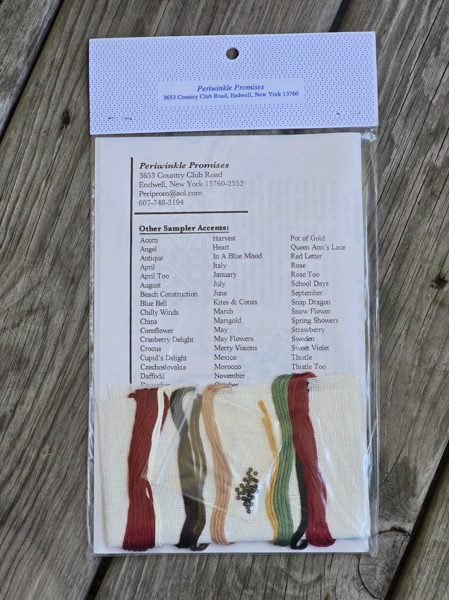 Periwinkle Promises - Picnic Feast Sampler Accent - Sampler Accents - Cross Stitch Kit