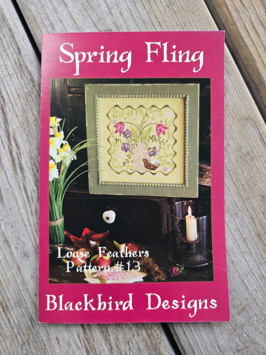Blackbird Designs - Spring Fling - Loose Feathers Pattern #13 - Cross Stitch Pattern