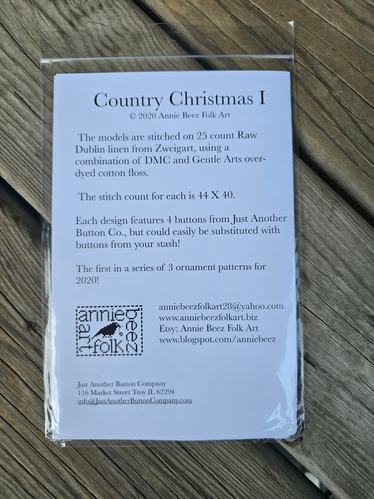 Annie Beez Folk Art - Country Christmas I,  II, III - Cross Stitch Patterns