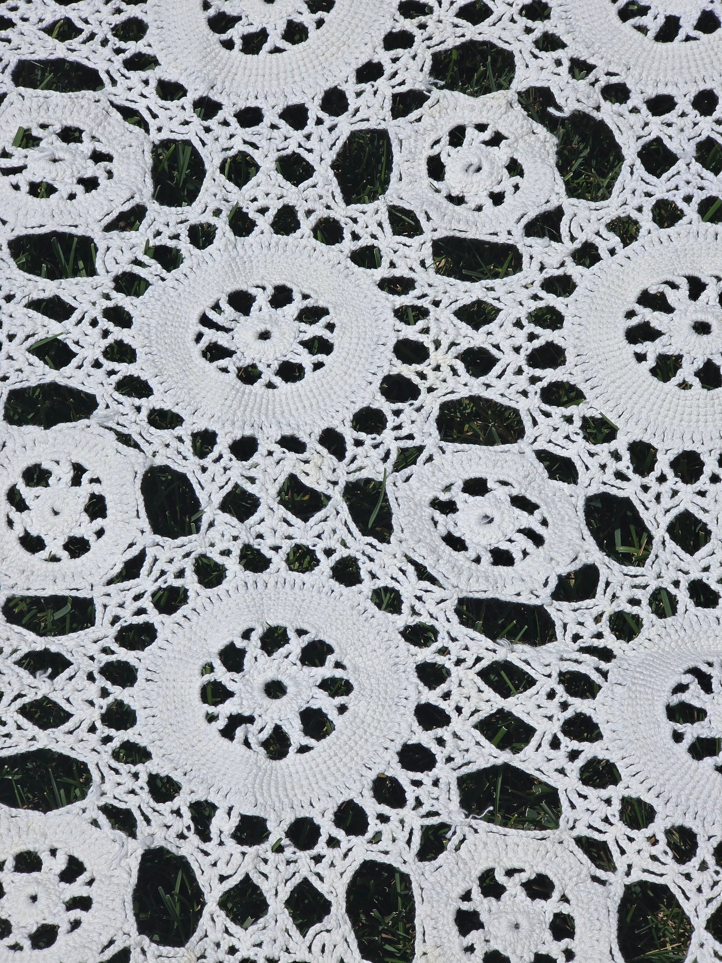 Vintage - Crocheted Tablecloth - 63" x 78" - Home Decor
