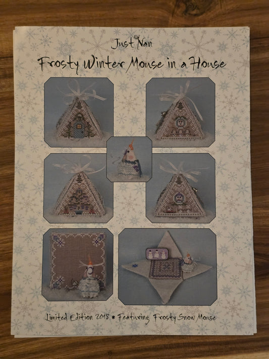 Just Nan - Frosty Winter Mouse in a House - Cross Stitch Pattern