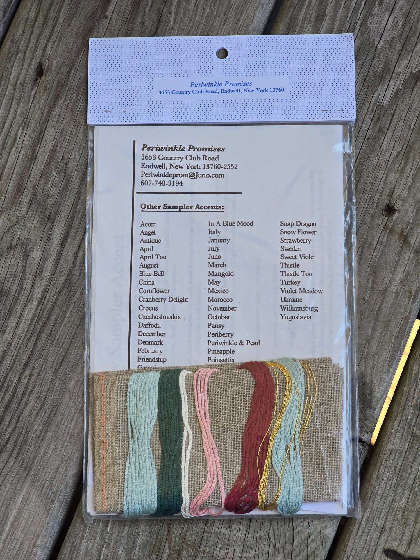 Periwinkle Promises - Turkey Sampler Accent - Sampler Accents - Cross Stitch Kit