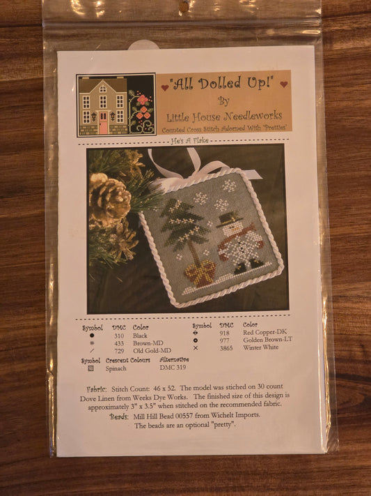 Little House Needleworks - All Dolled Up! - He's a Flake - ADU-12 - Cross Stitch Pattern
