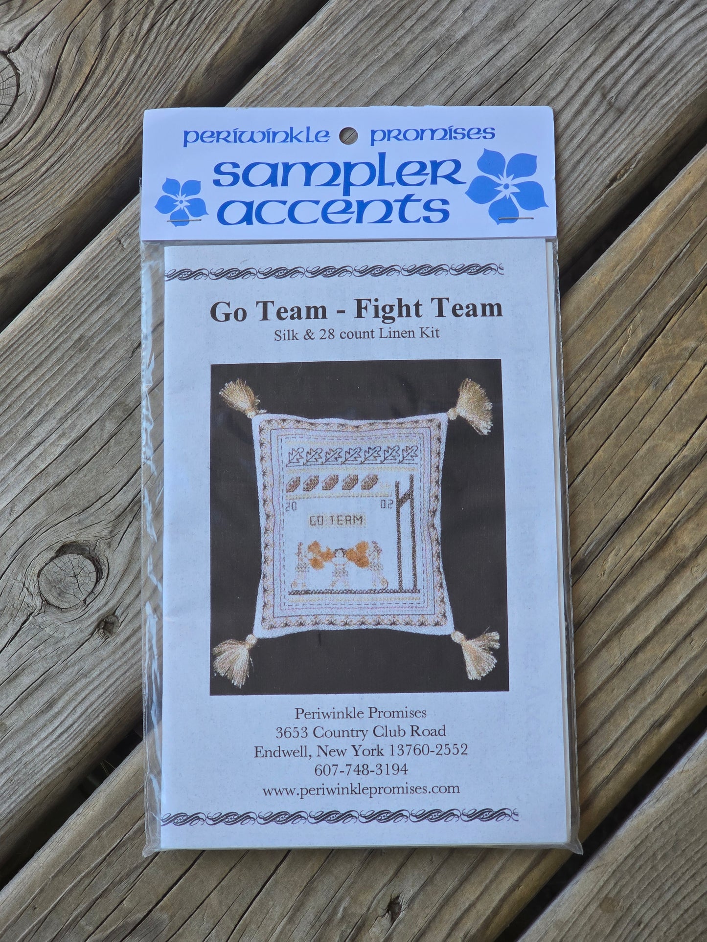 Periwinkle Promises - Sampler Accents - Go Team - Fight Team - Cross Stitch Kit