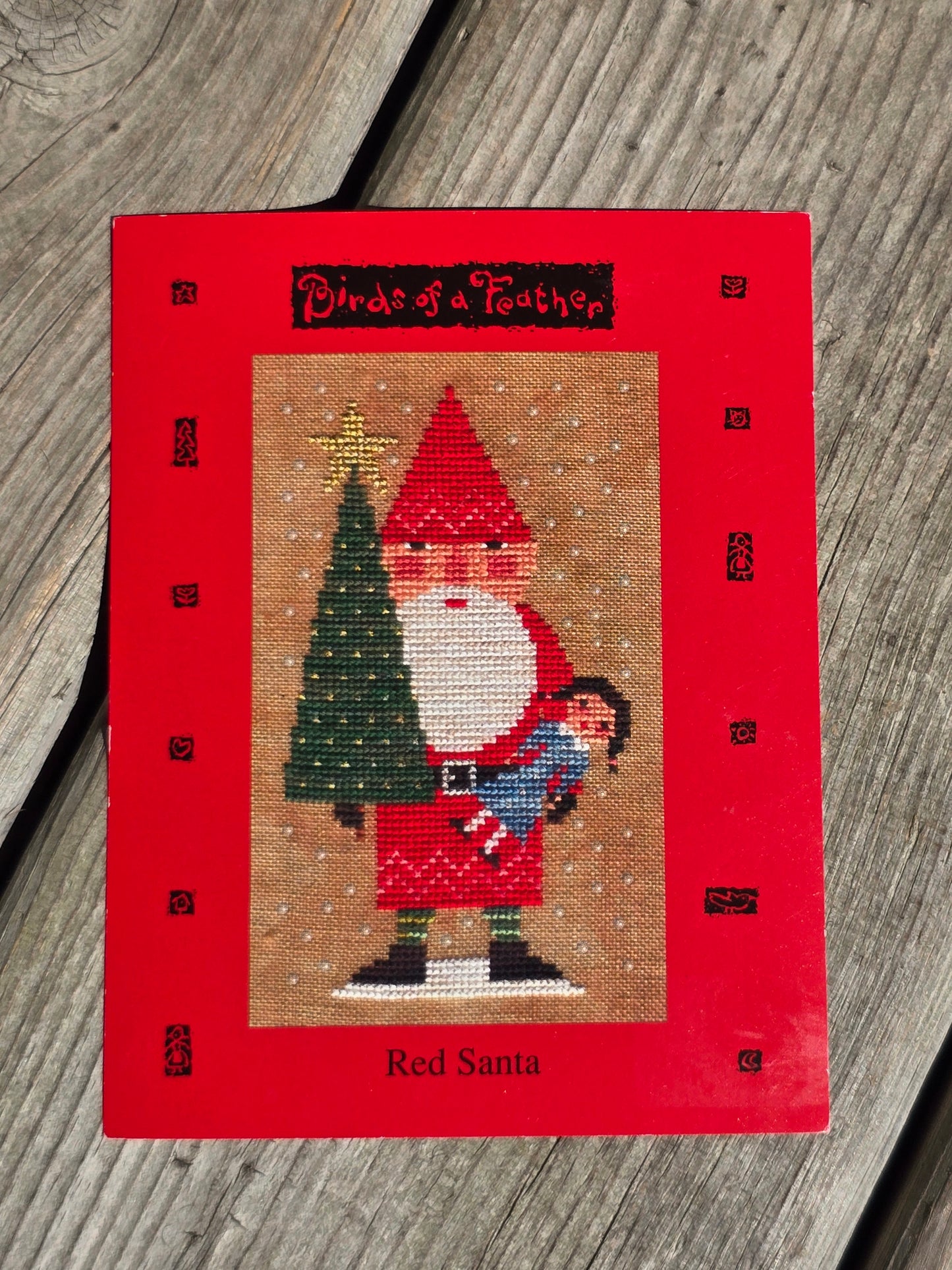 Birds of a Feather - Red Santa - Cross Stitch Pattern