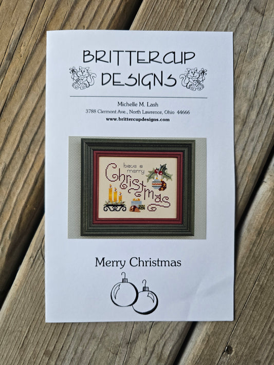 Brittercup Designs - Merry Christmas - Cross Stitch Pattern