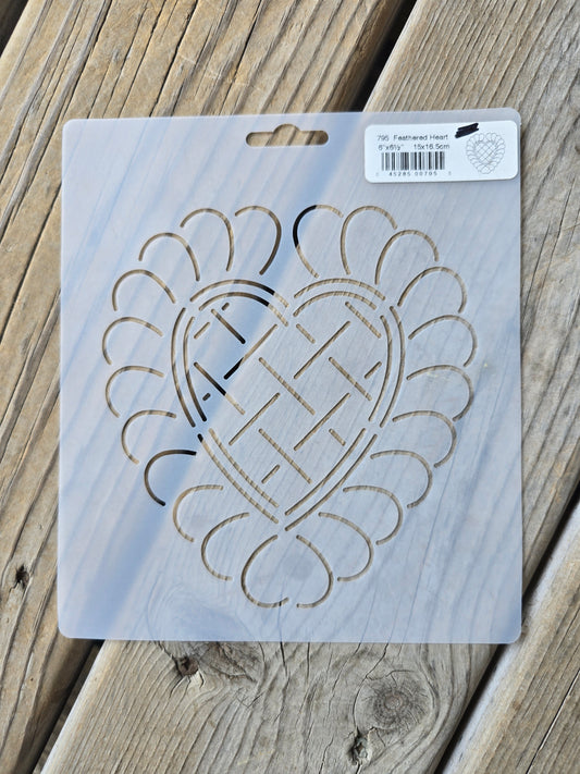 Feathered Heart - 795 - Quilting Stencil