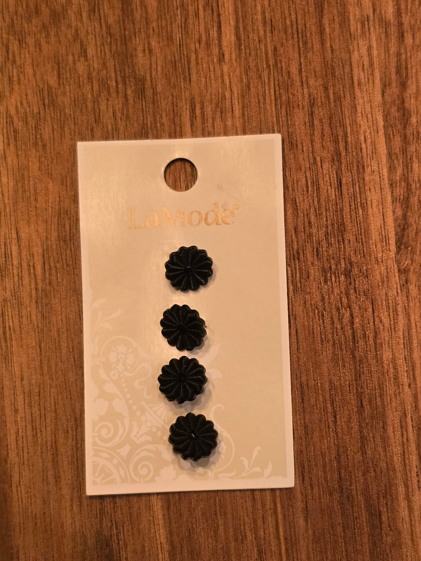 LaMode - Black Flower Shaped Buttons - 7/16" or 1/4"