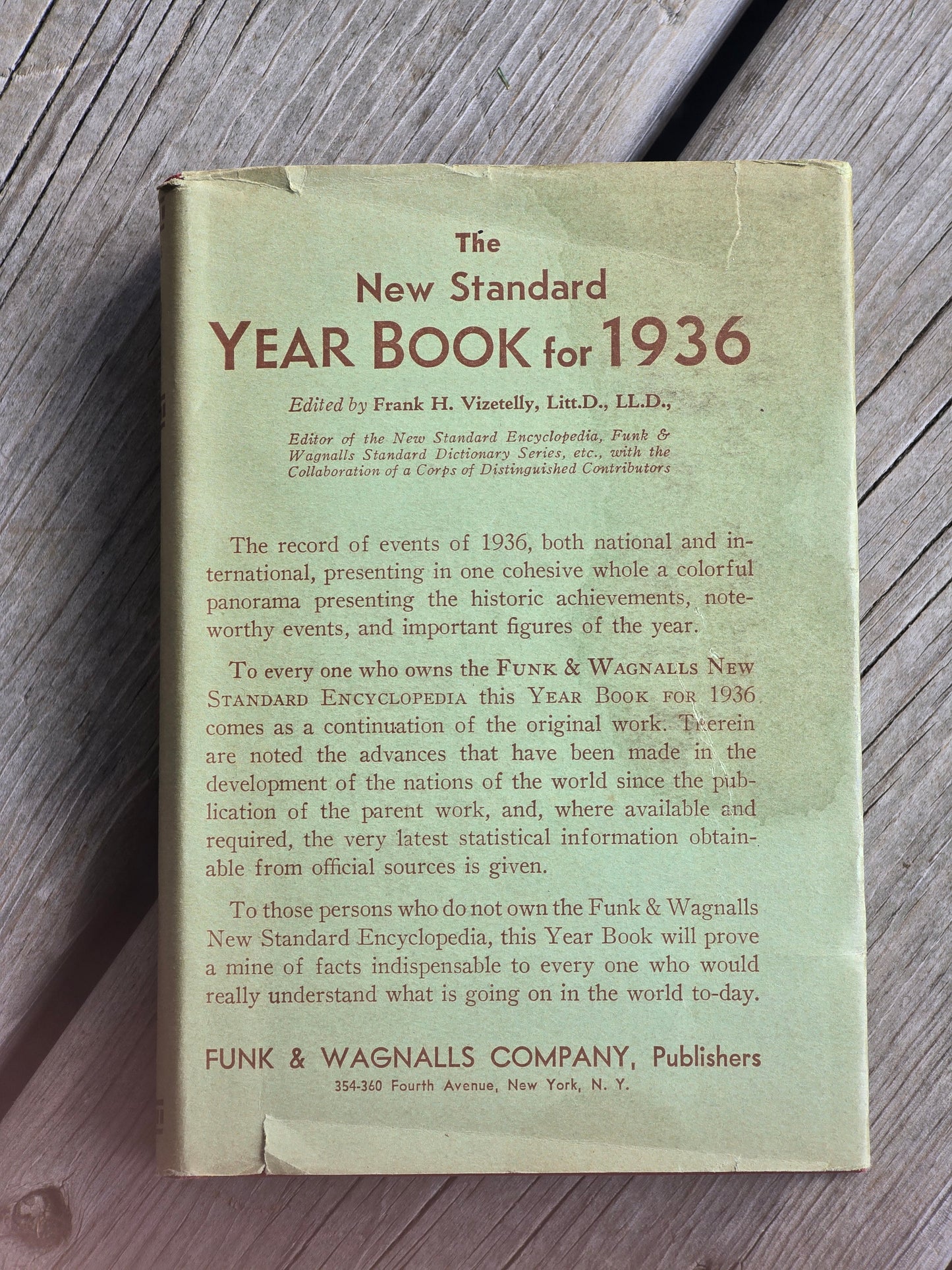 Funk & Wagnalls Company - The New Standard Year Book - 1936 - Vintage Book