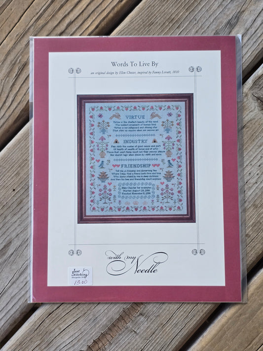 With My Needle - Words to Live By - Cross Stitch Pattern