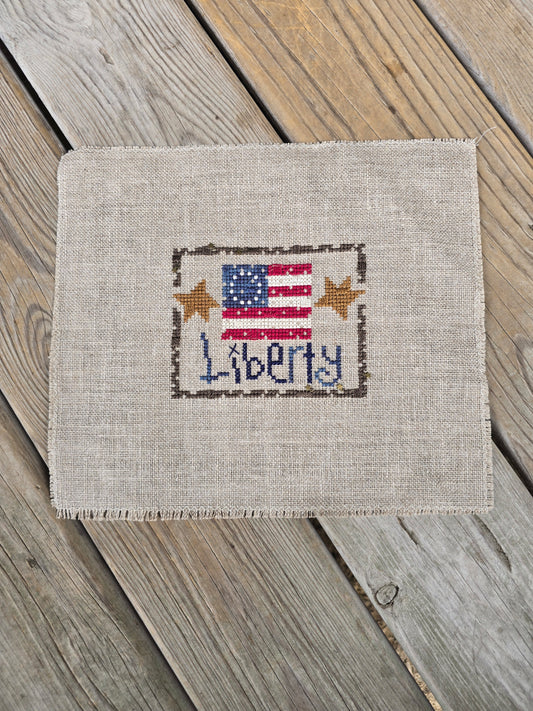 Bent Creek - Liberty Zipper - Completed Cross Stitch