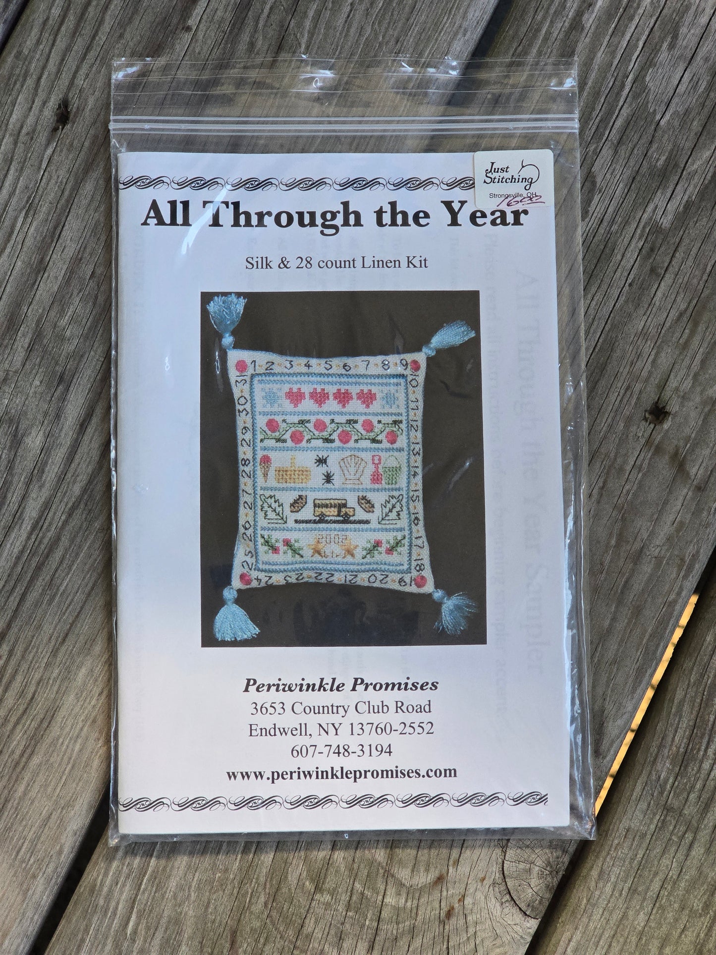 Periwinkle Promises - All Through the Year - Sampler Accents - Cross Stitch Kit