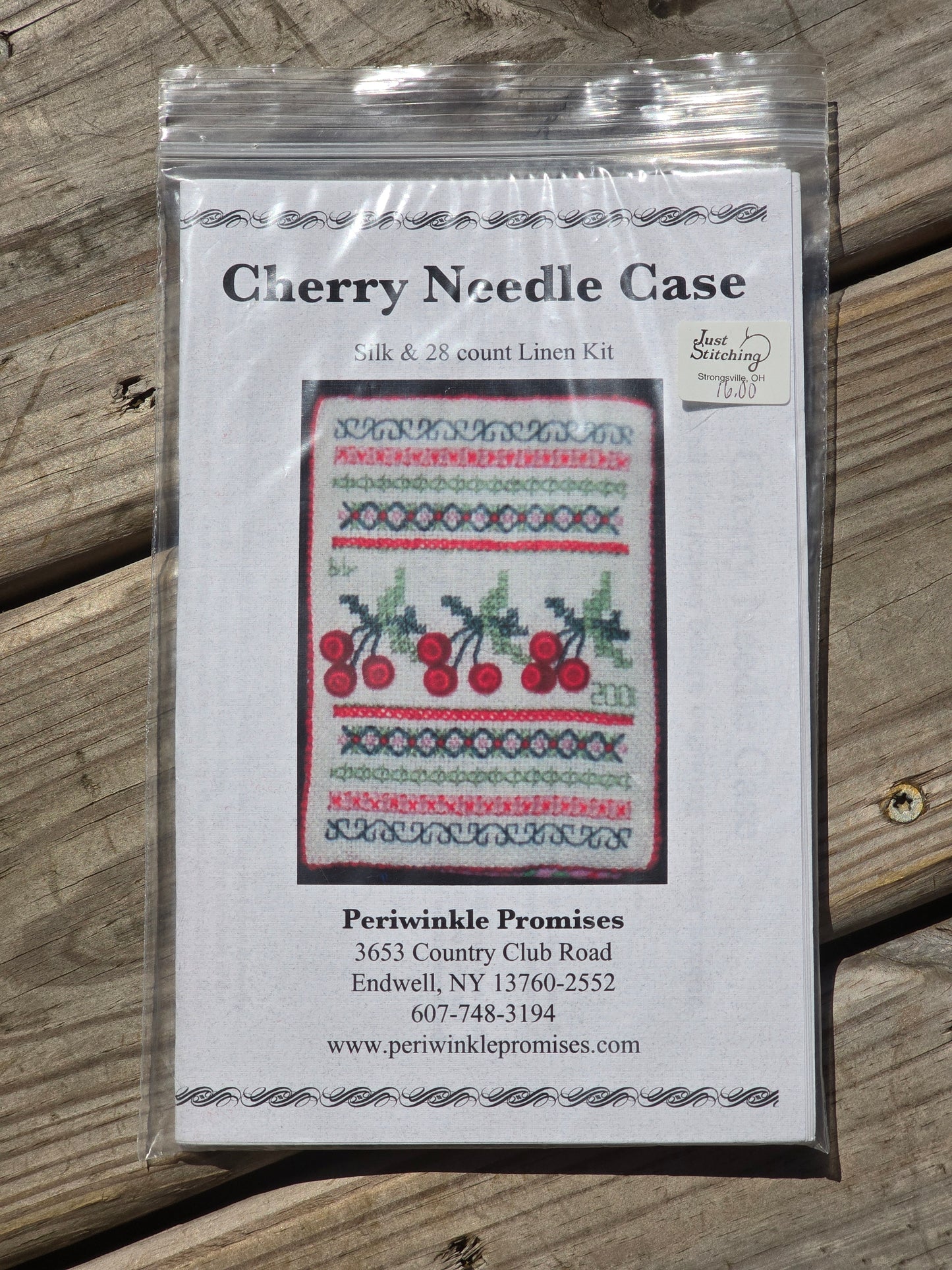 Periwinkle Promises - Cherry Needle Case - Petite Perwinkles - Cross Stitch Kit