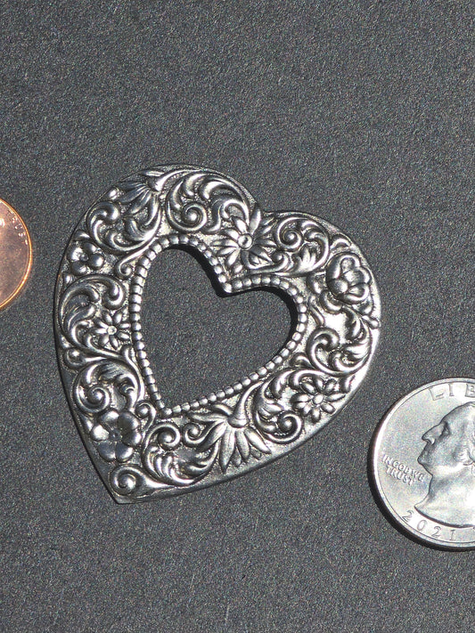 By Jupiter - Embossed Heart  - Notions - Flat Backs