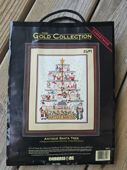 Dimensions - The Gold Collection - Antique Santa Tree - Cross Stitch Kit
