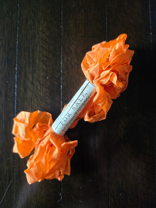 Orange Rayon Crinkle Ribbon