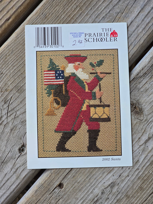 The Prairie Schooler - 2002 Santa - Cross Stitch Pattern