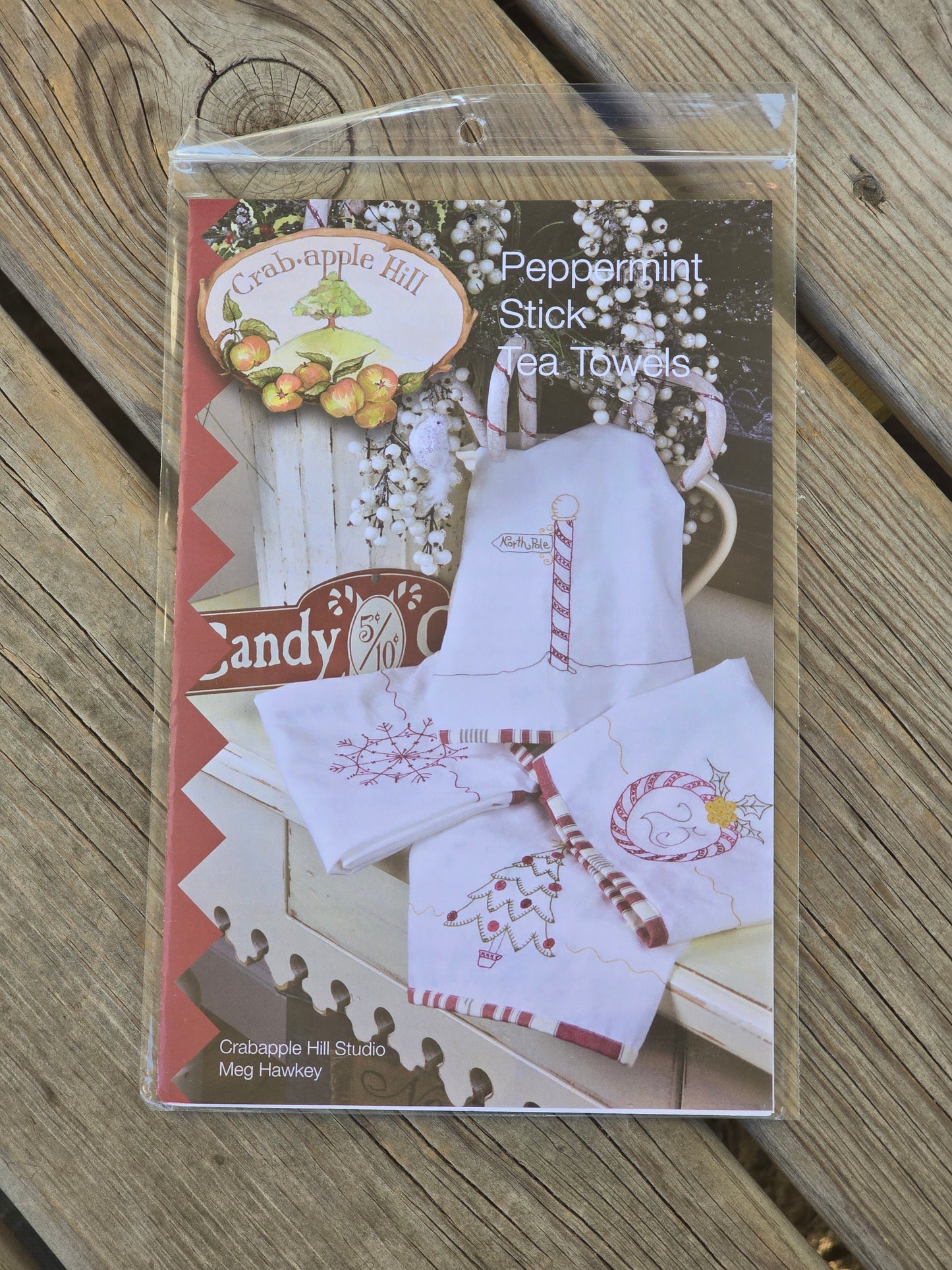 Crab-apple Hill - Peppermint Stick Tea Towels - Embroidery Pattern
