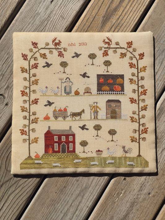 With Thy Needle & Thread - Sampler of the Season - Autumn - Completed Cross Stitch