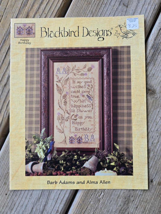 Blackbird Designs - Happy Birthday - Cross Stitch Pattern