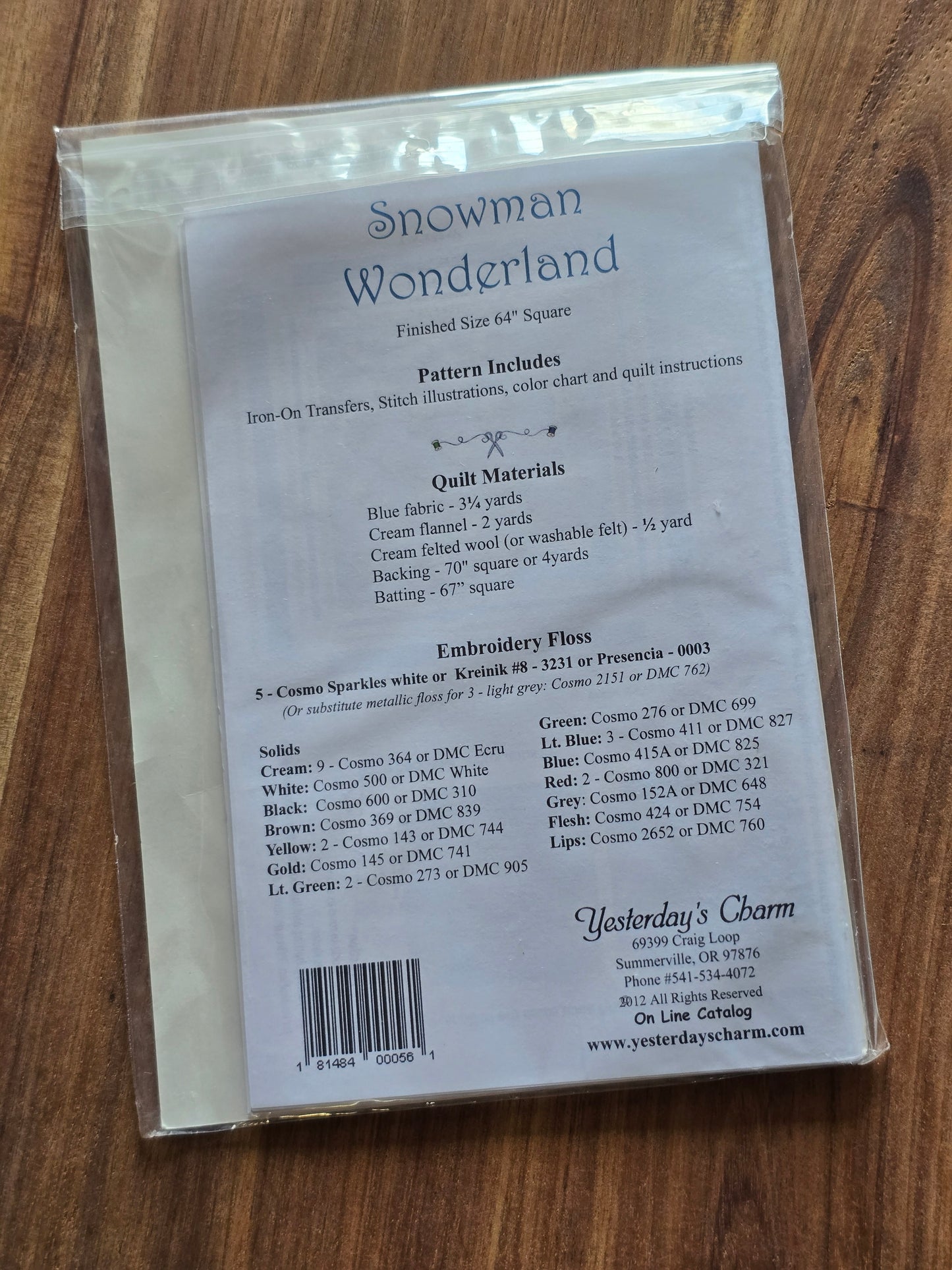 Yesterday's Charm - Snowman Wonderland - Quilt Pattern