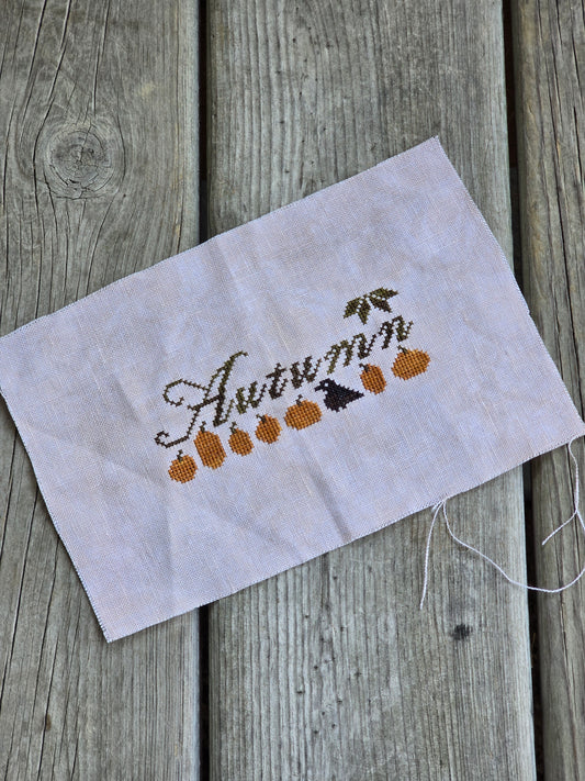 Designer Unknown - Autumn - Completed Cross Stitch