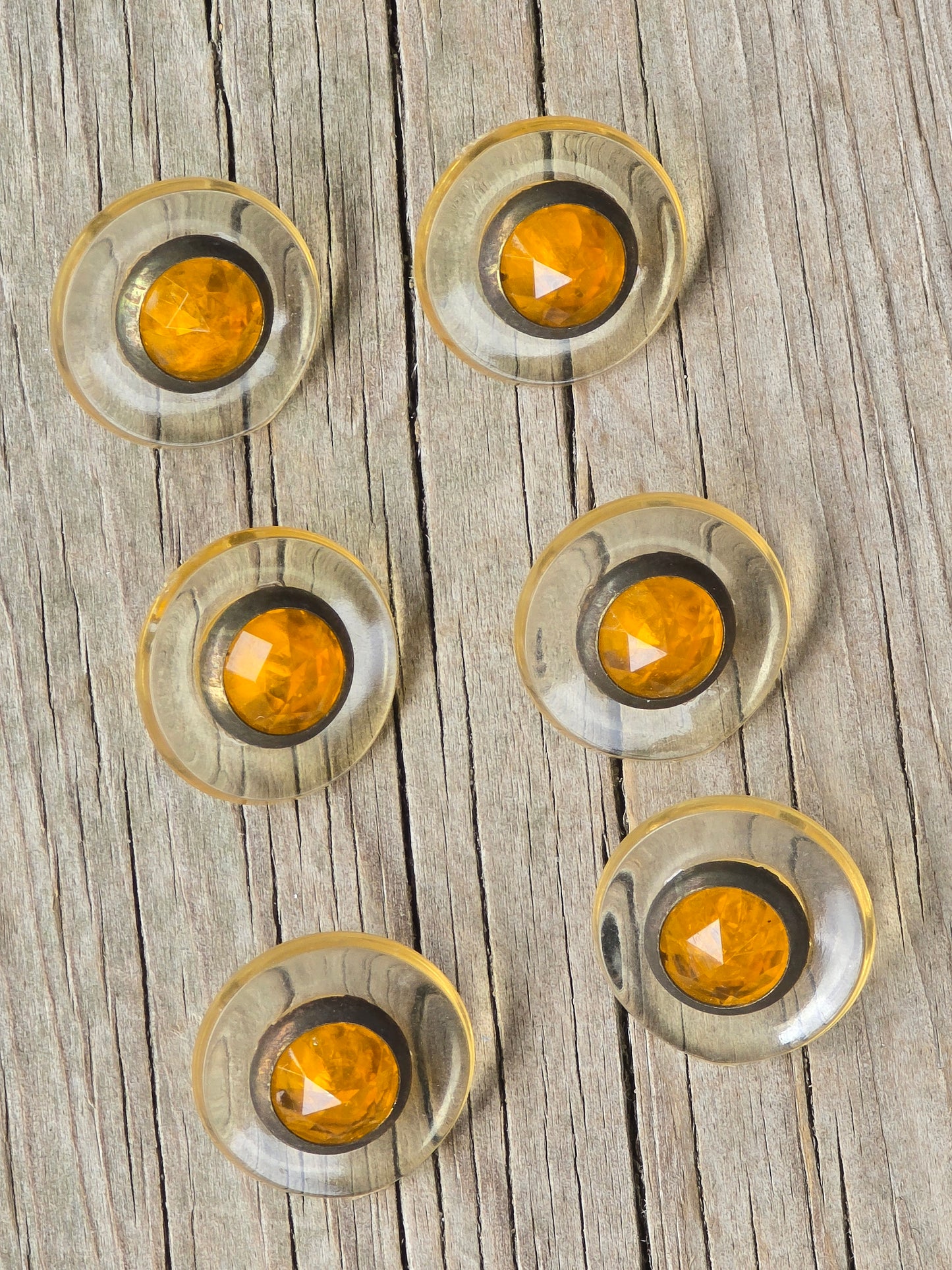 Vintage Gold Faceted Center Buttons