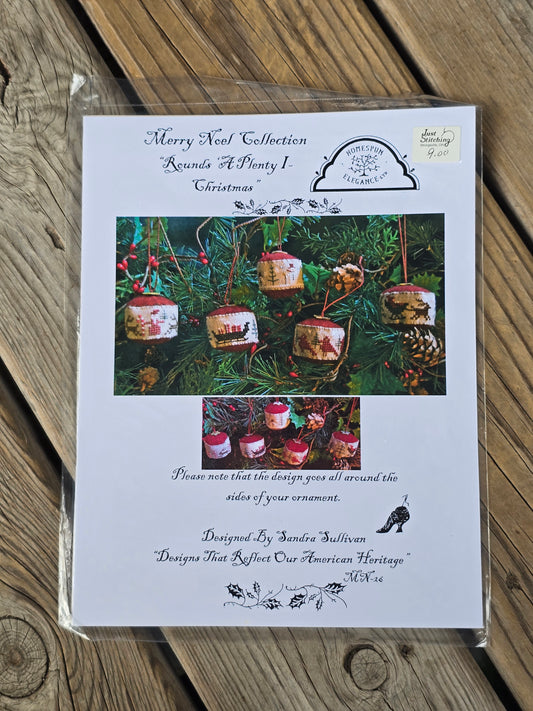 Homespun Elegance - Merry Noel Collection - Rounds 'A Plenty I Christmas - Cross Stitch Pattern