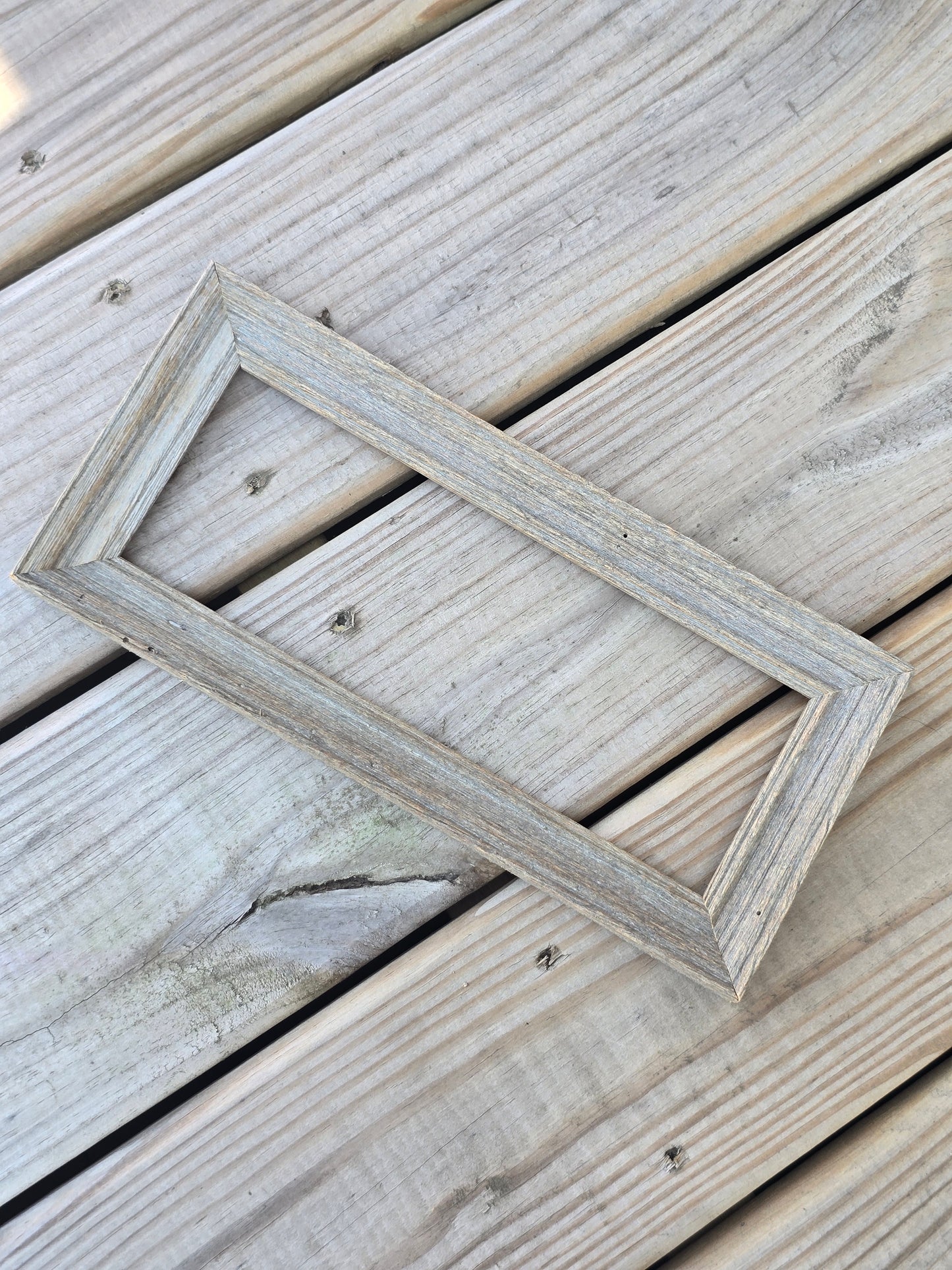 Light Colored Gray/Brown Wooden Picture Frame - 5.25" x 11.5" - Home Decor