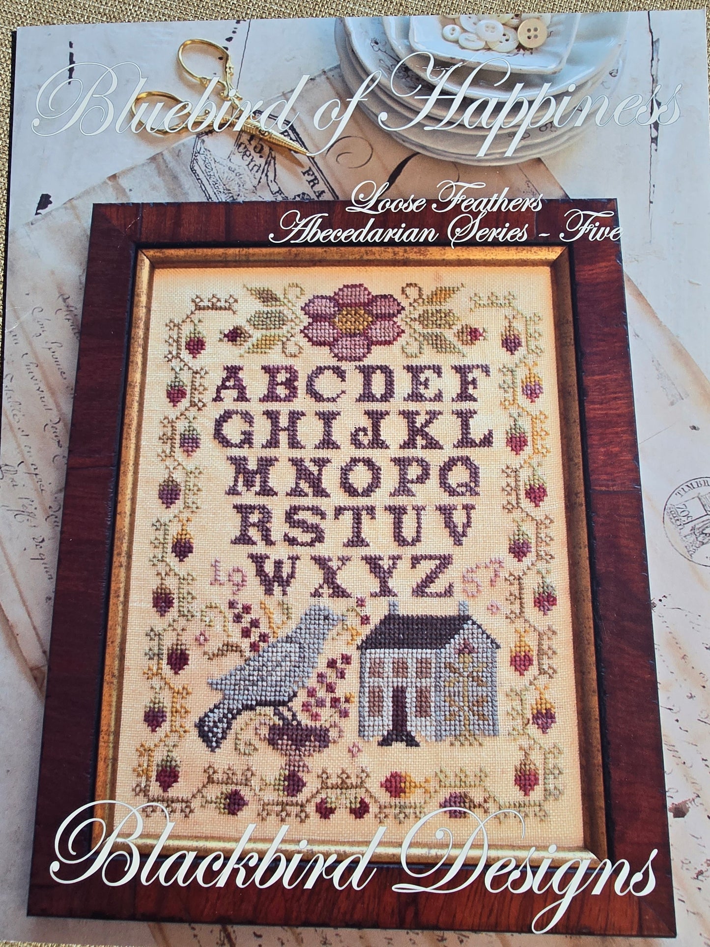 Blackbird Designs - Bluebird of Happiness, Loose Feathers Abecedarian Series - Five - "Limited OOP"