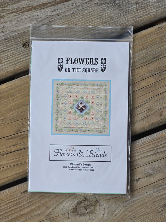 Elizabeth's Designs - Flowers & Friends  - Flowers on the Square - Cross Stitch Kit