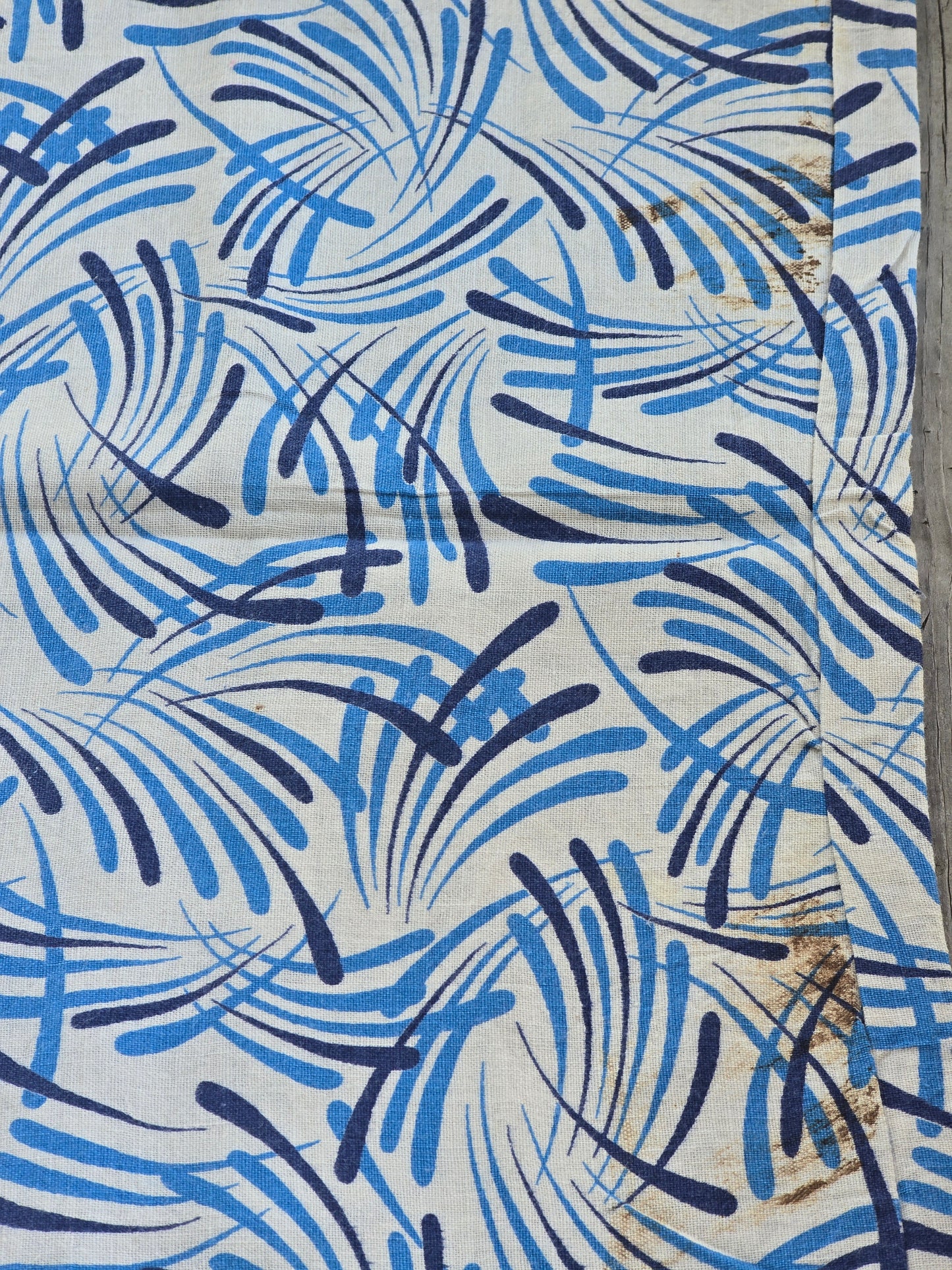 Blue and White Geometric - Linens - Feed Sack