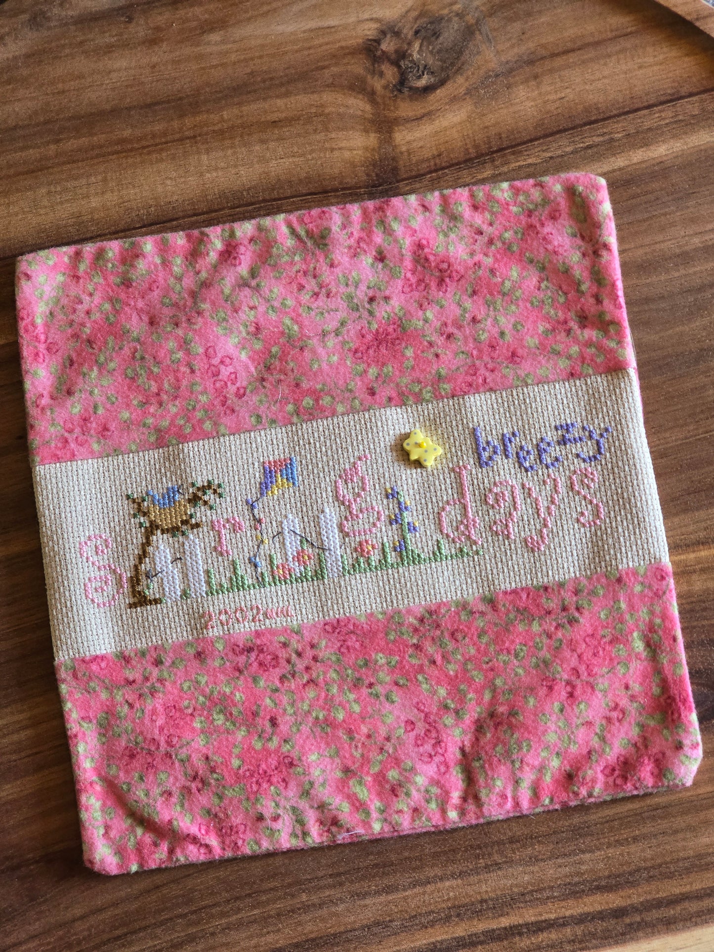 Designer Unknown - Spring Breezy Days - Completed Cross Stitch
