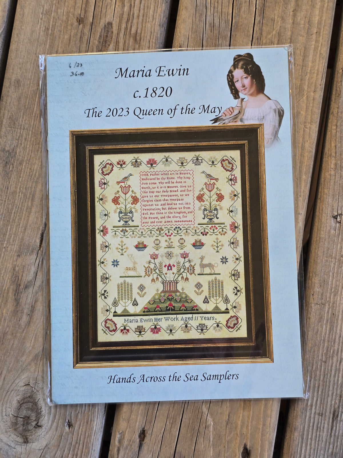 Hands Across The Sea Samplers - Maria Ewin c. 1820 - The 2023 Queen of the May - Cross Stitch Pattern Booklet