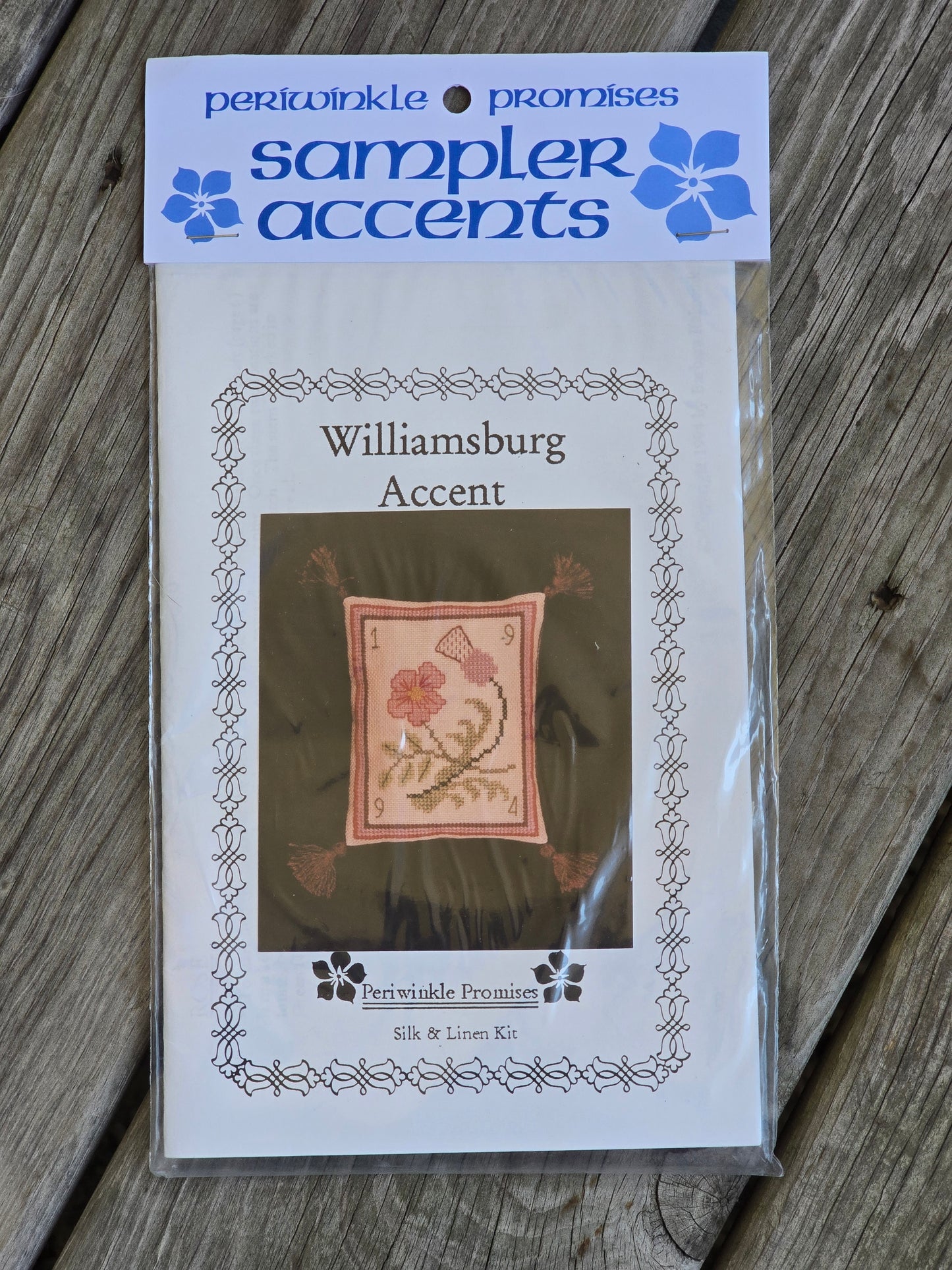 Periwinkle Promises - Williamsburg Accent - Sampler Accents - Cross Stitch Kit