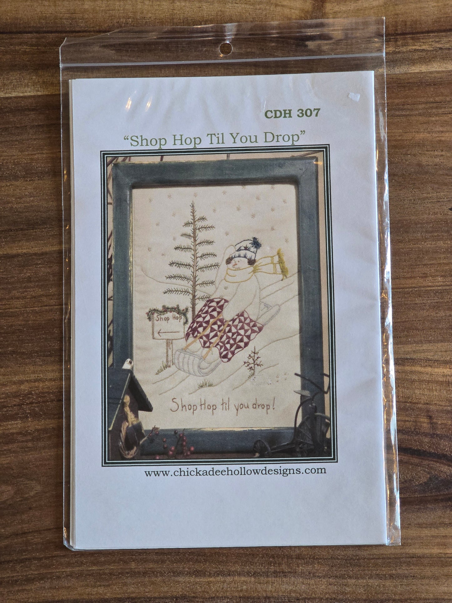 Chickadee Hollow Designs - Shop Hop Til You Drop - Embroidery Pattern