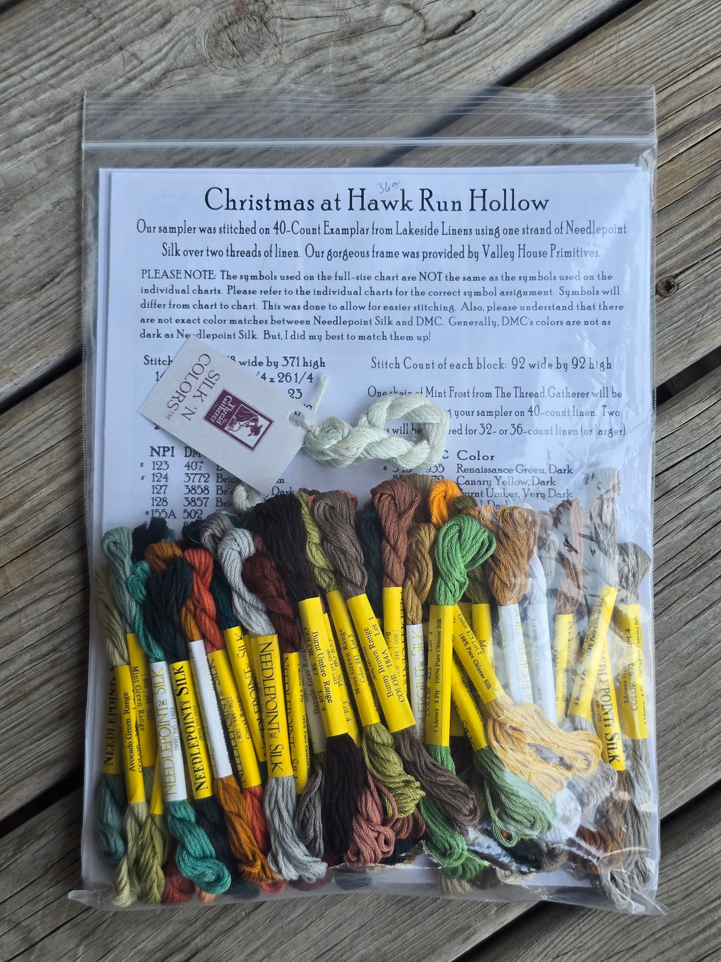 Carriage House Samplings - Christmas at Hawk Run Hollow - Cross Stitch Pattern w Floss