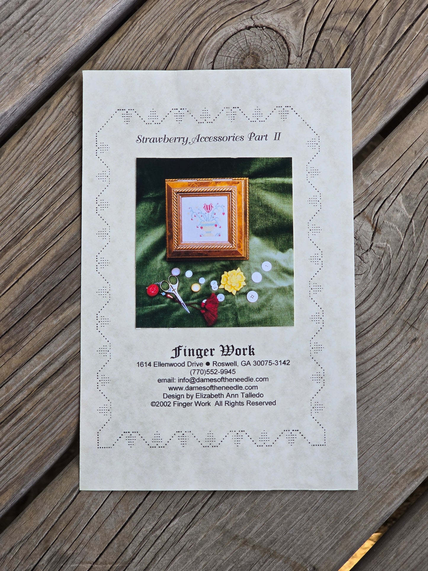 Finger Work - Strawberry Accessories Part II - Cross Stitch Pattern