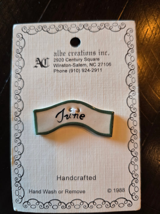 Albe Creation's, Inc. - June Ceramic Button