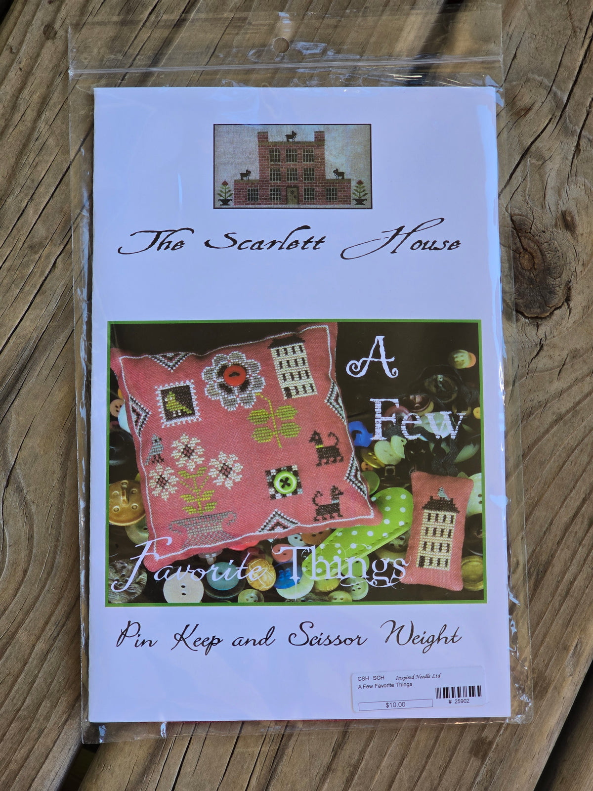 The Scarlett House - A few Favorite Things - Pin Keep and Scissor Weight - Cross Stitch Pattern