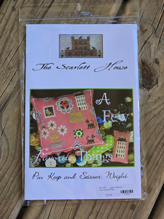 The Scarlett House - A few Favorite Things - Pin Keep and Scissor Weight - Cross Stitch Pattern