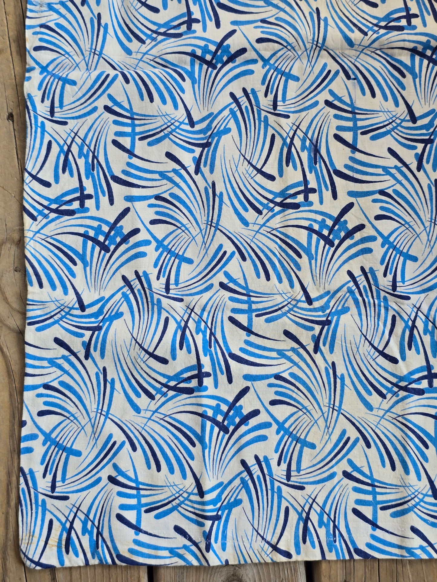 Blue and White Geometric - Linens - Feed Sack