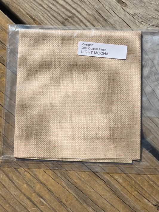 Zweigart - 28 Count Light Mocha - Quaker Linen - Cross Stitch Cloth