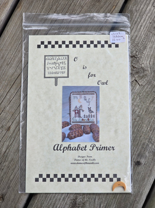 Dames of the Needle/Finger Work - Alphabet Primer - O is for Owl - Cross Stitch Pattern
