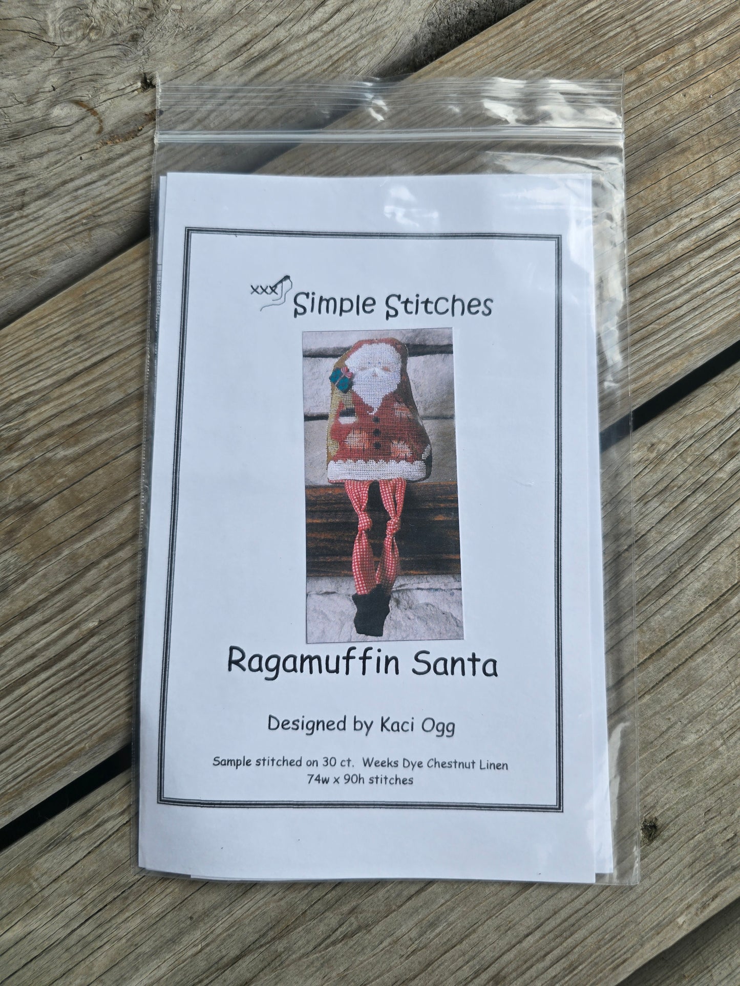 Simple Stitches - Ragamuffin Santa - Cross Stitch Pattern