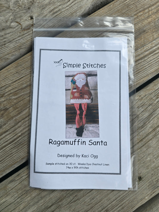 Simple Stitches - Ragamuffin Santa - Cross Stitch Pattern
