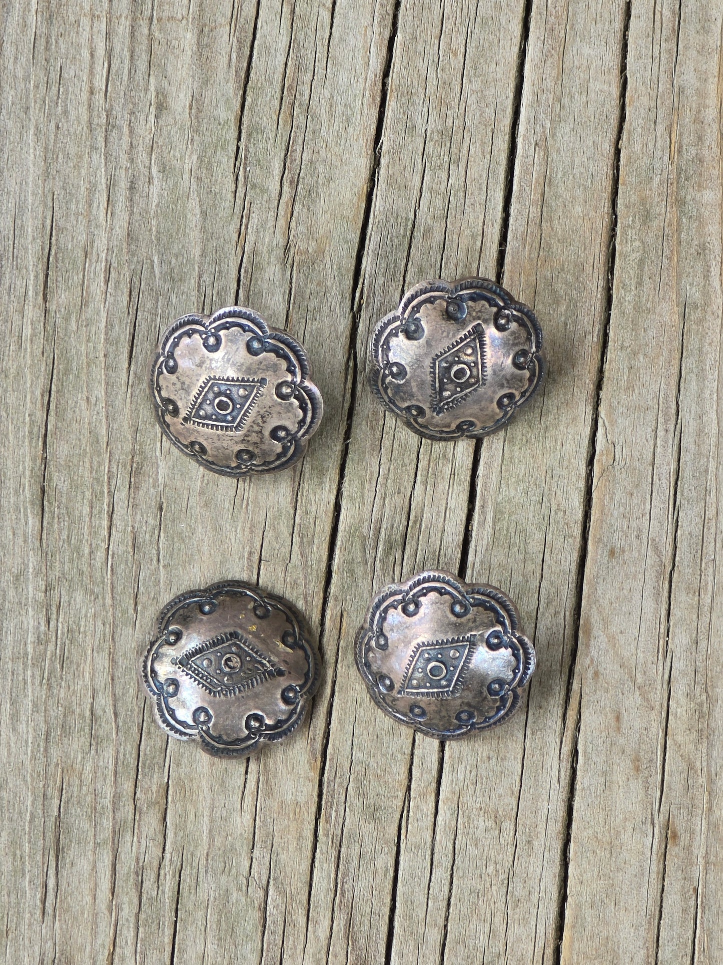 Metal Stampwork Buttons - Set of 4
