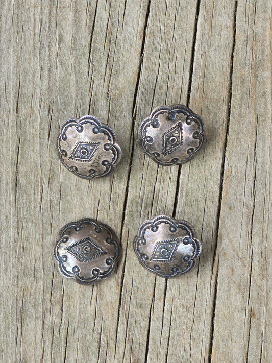 Metal Stampwork Buttons - Set of 4