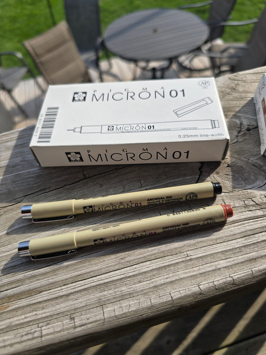 Pigma Micron Pen - 01 - Brown, Black